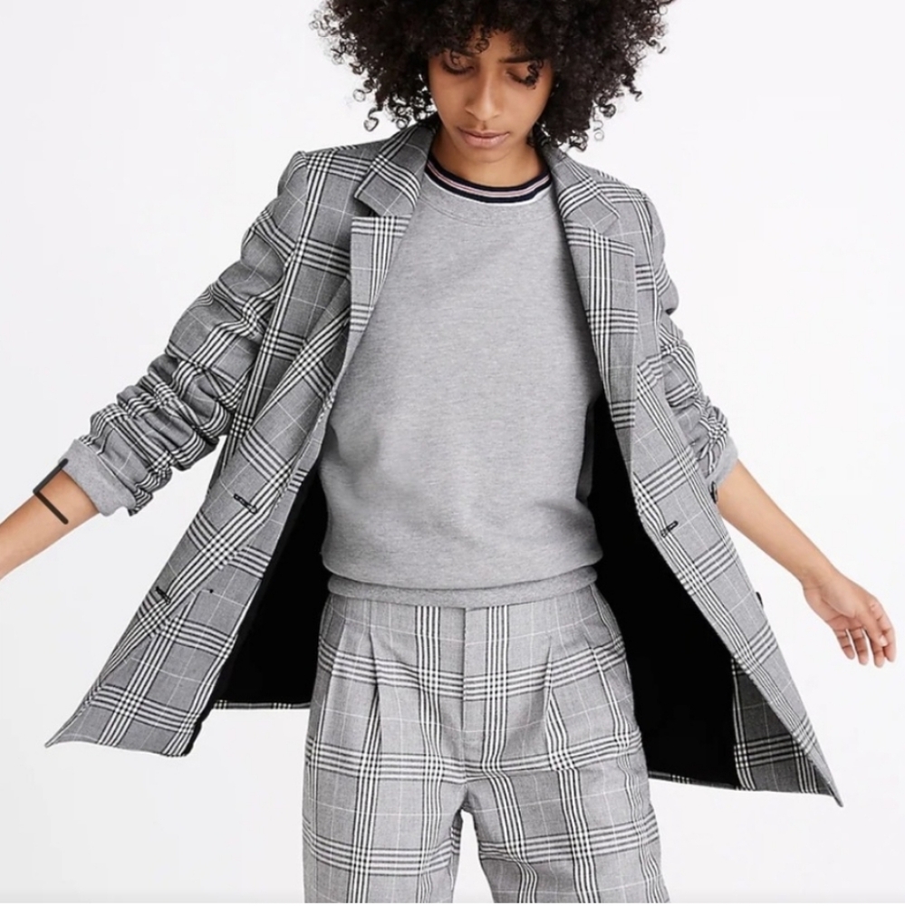 Madewell Blazer Double Breasted Plaid Blazer